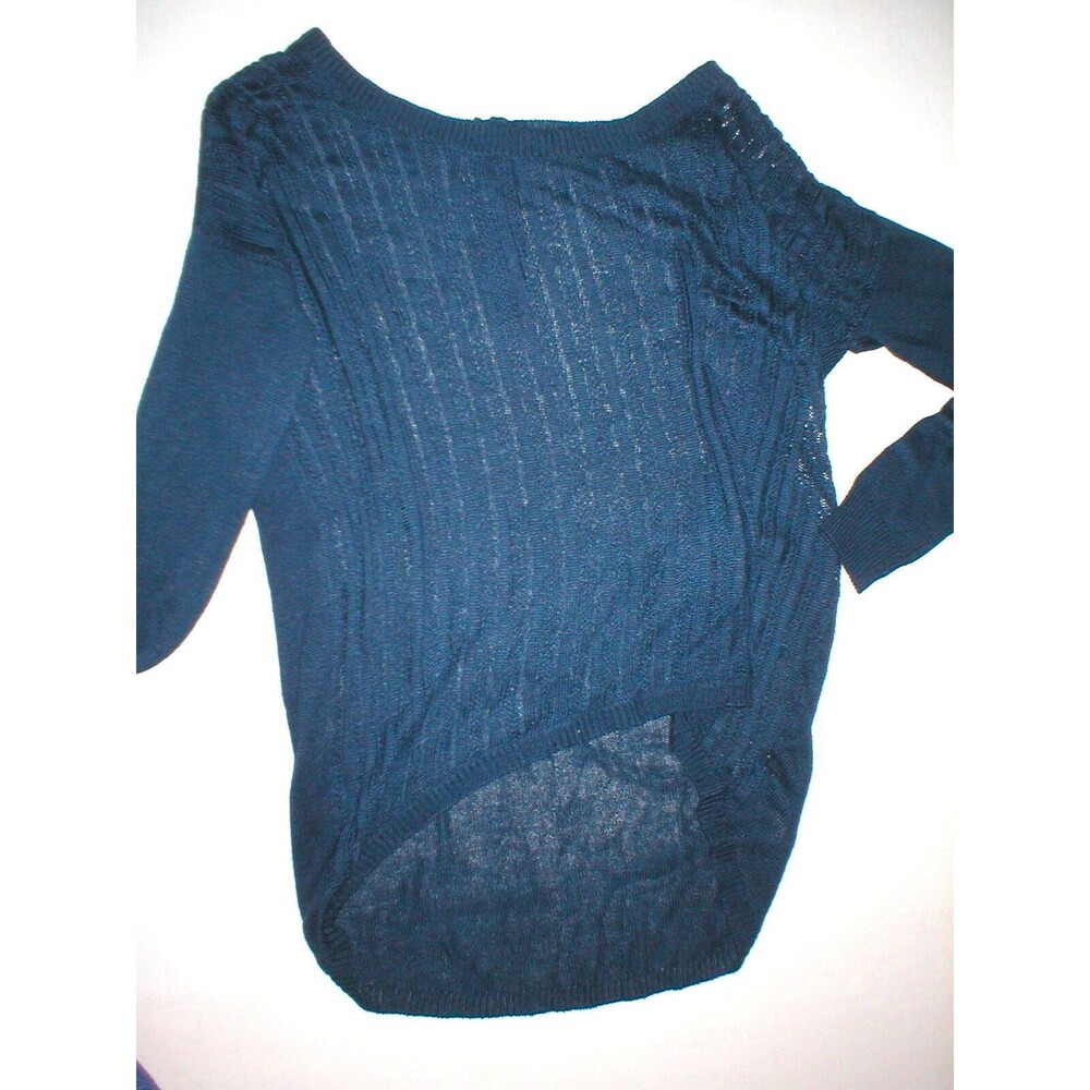 Womens New Womens Open Knit Sweater Dunnes 14 Navy Blue Linen Viscose St Bernard